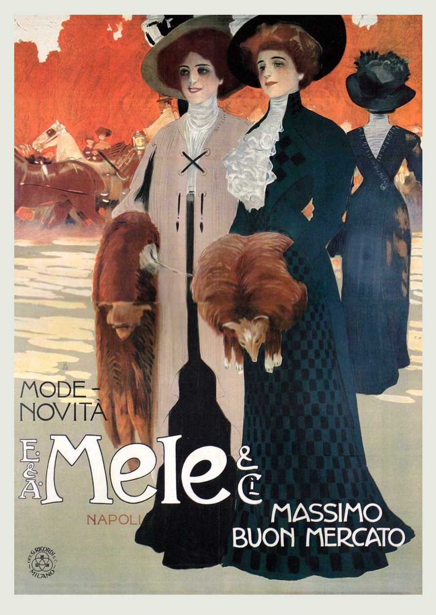 Kobiety w sklepie High Fashion w Mele autorstwa Leopoldo Metlicovitz
