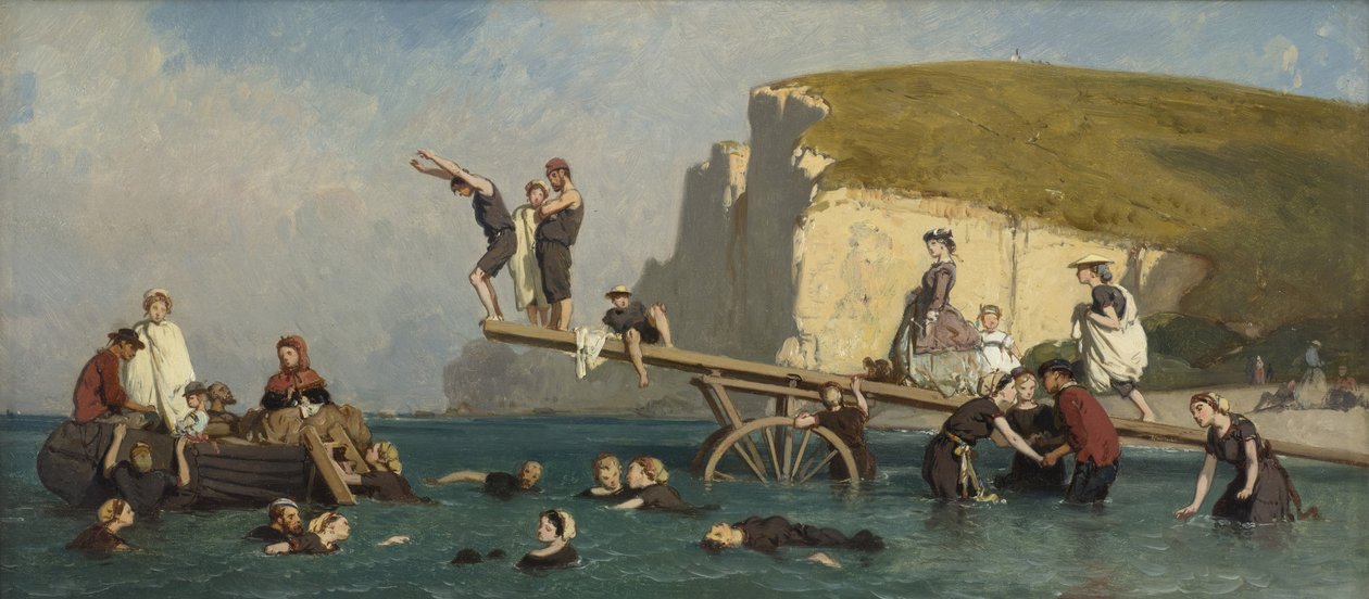 Kąpiących się w Etretat, ok. 1858. autorstwa Lepoittevin