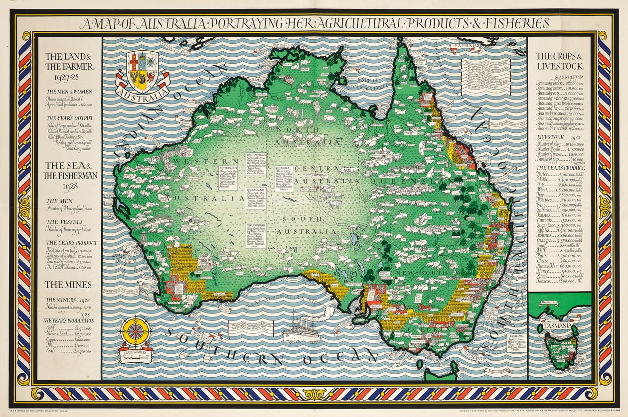 Mapa Australii autorstwa Leslie MacDonald Gill