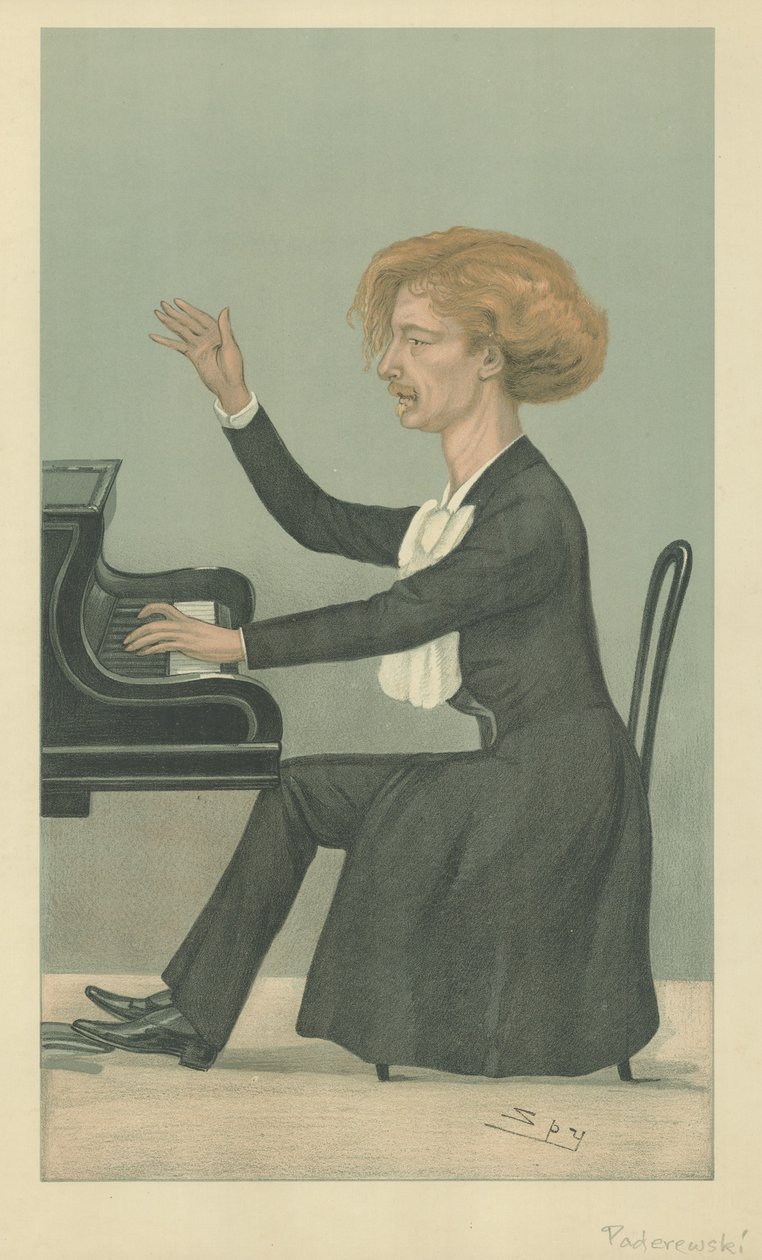 M Ignacy Jan Paderewski (kolorowa litografia) autorstwa Leslie Matthew (1851-1922) Ward