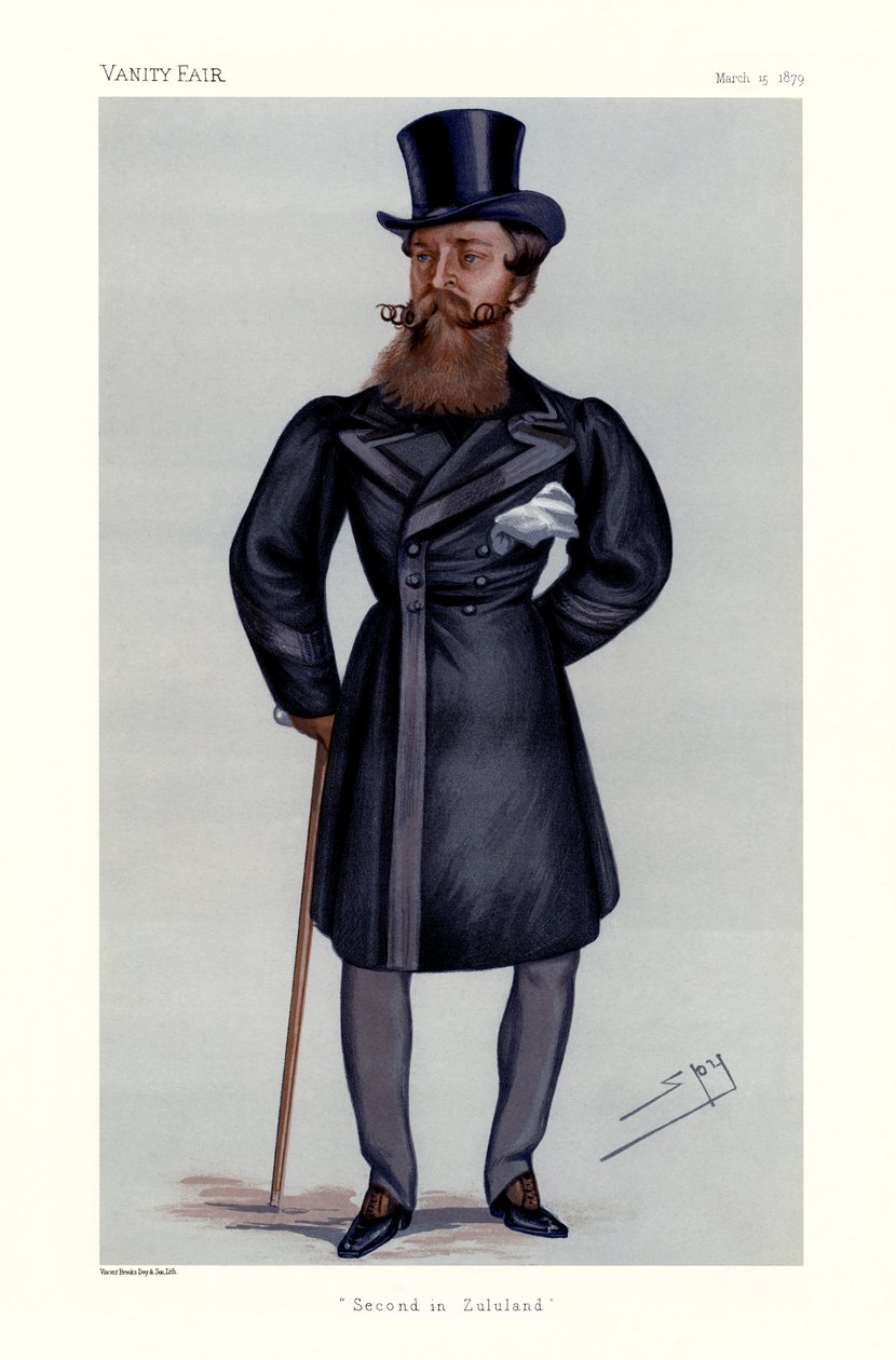 Generał dywizji Henry Hope Crealock - portret stojący, trzymający laskę i cylinder autorstwa Leslie Matthew (1851 1922) Ward
