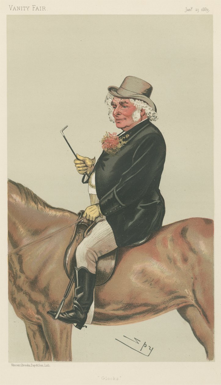 Vanity Fair: Sport, Różne: Jeźdźcy sportowi; „Zegary”, Sir John Bennett, 13 stycznia 1883 autorstwa Leslie Matthew Spy Ward