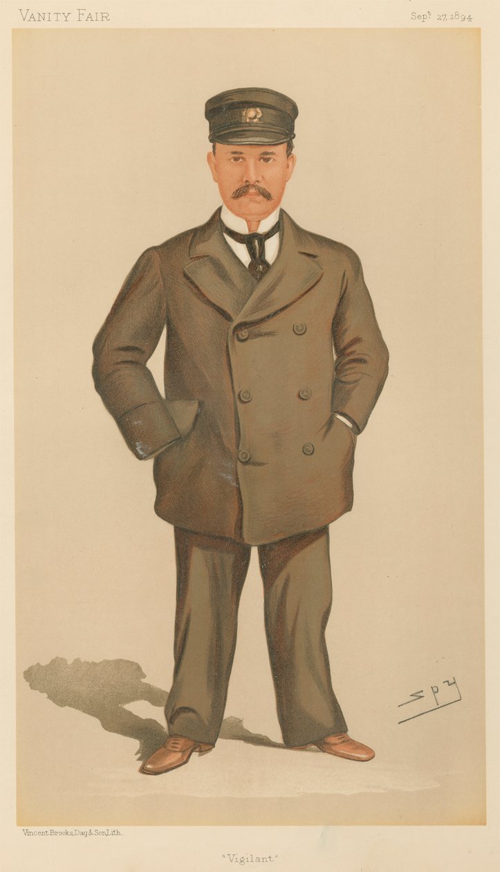 Targowisko próżności: wielbiciele żeglarstwa; „Czujny”, pan George Jay Gould, 27 września 1894 r autorstwa Leslie Matthew Spy Ward