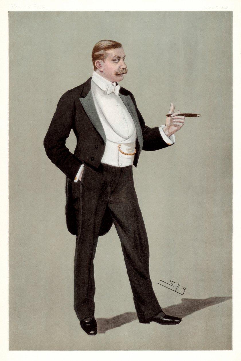 Attache niemiecki, baron Hermann von Eckardstein, dyplomata niemiecki, 1898. autorstwa Leslie Matthew Ward