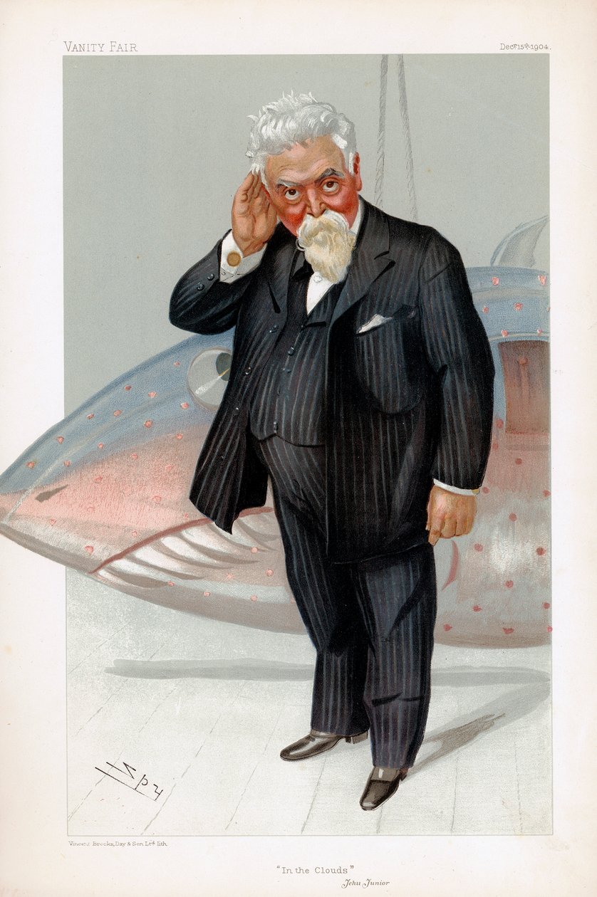 Hiram Stevens Maxim, urodzony w Ameryce brytyjski wynalazca i inżynier, 1904 autorstwa Leslie Matthew Ward