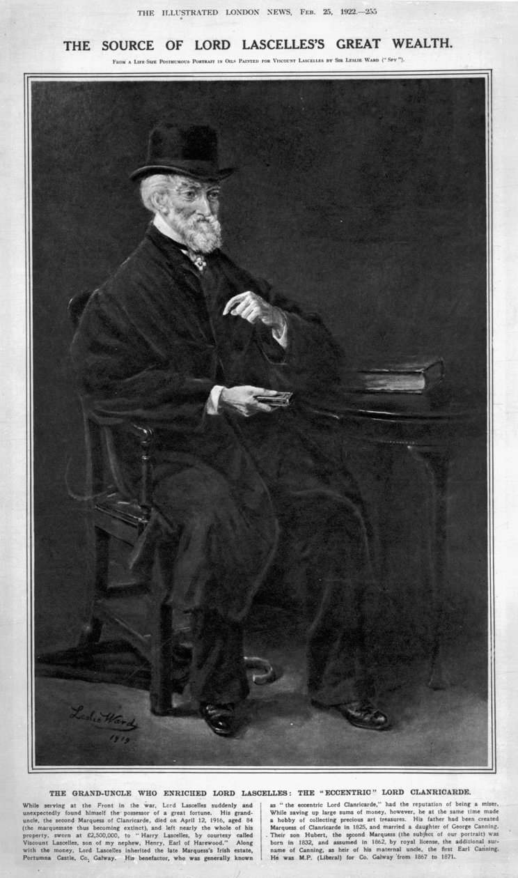 Hubert George de Burgh-Canning, 2. markiz Clanricarde, 1919 autorstwa Leslie Matthew Ward