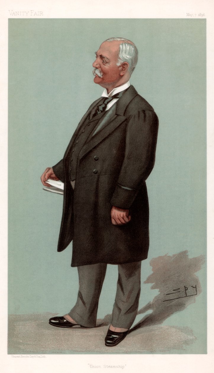Union Steamship Sir Francis Henry Evans, brytyjski biznesmen i polityk, 1896. autorstwa Leslie Matthew Ward