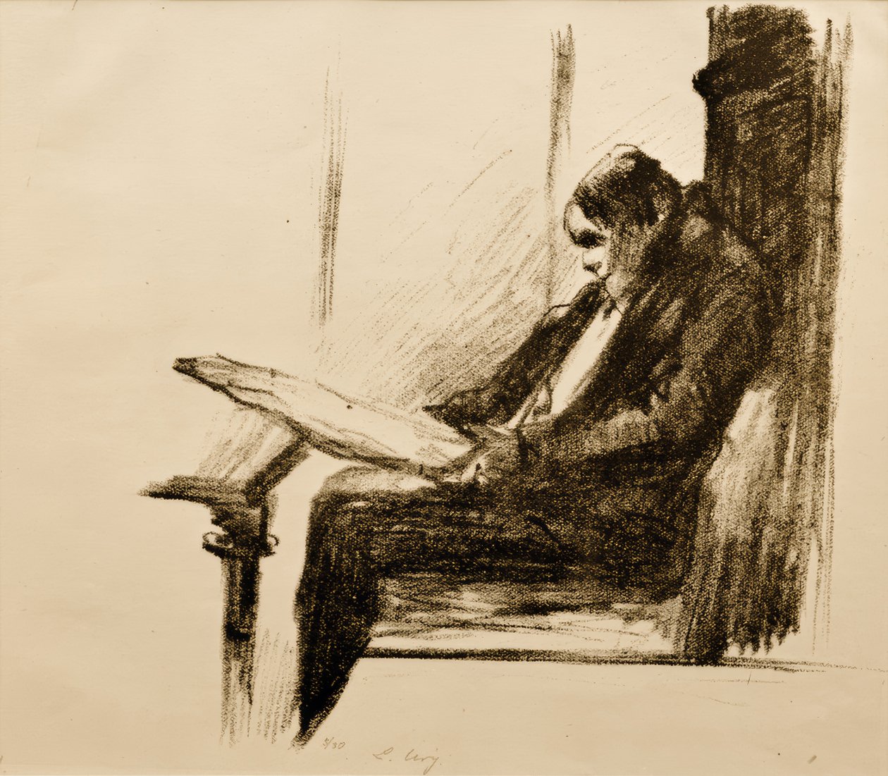 Czytelnik gazet autorstwa Lesser Ury