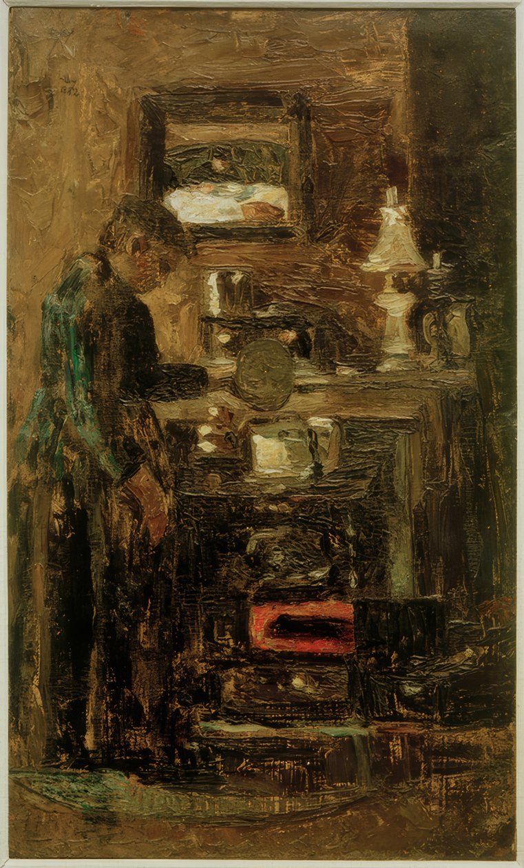Kobieta przy kuchennym piecu autorstwa Lesser Ury