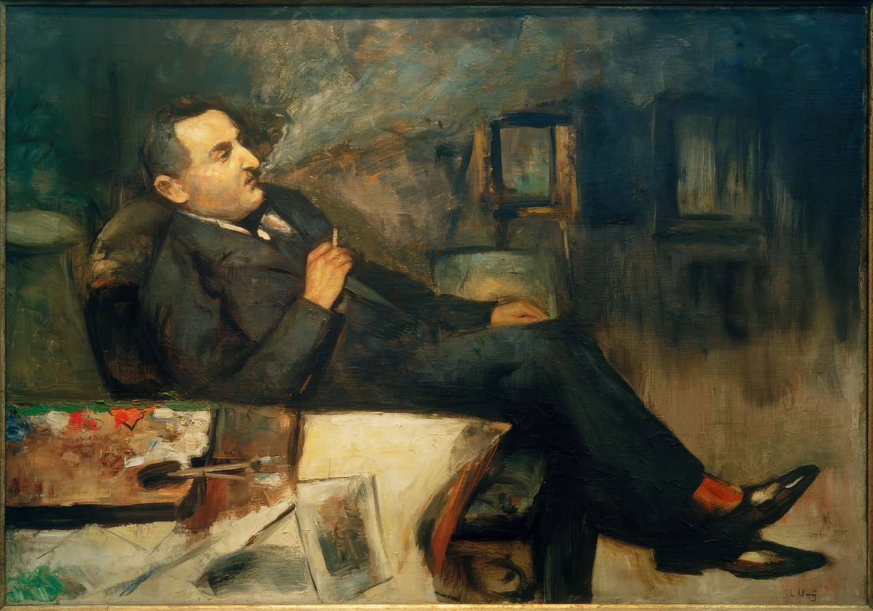 Lesser Ury palący w pracowni (autoportret) autorstwa Lesser Ury