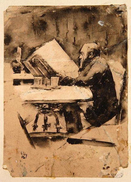 Mężczyzna w kawiarni autorstwa Lesser Ury