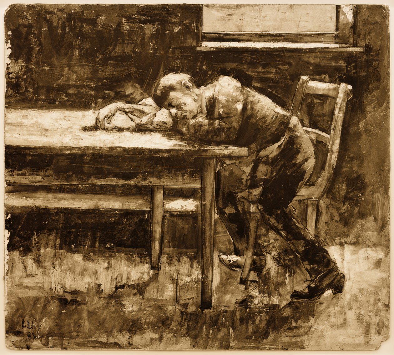 Pracownik śpiący autorstwa Lesser Ury