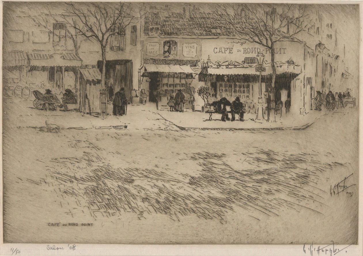 Cafe du Rond Point autorstwa Lester George Hornby