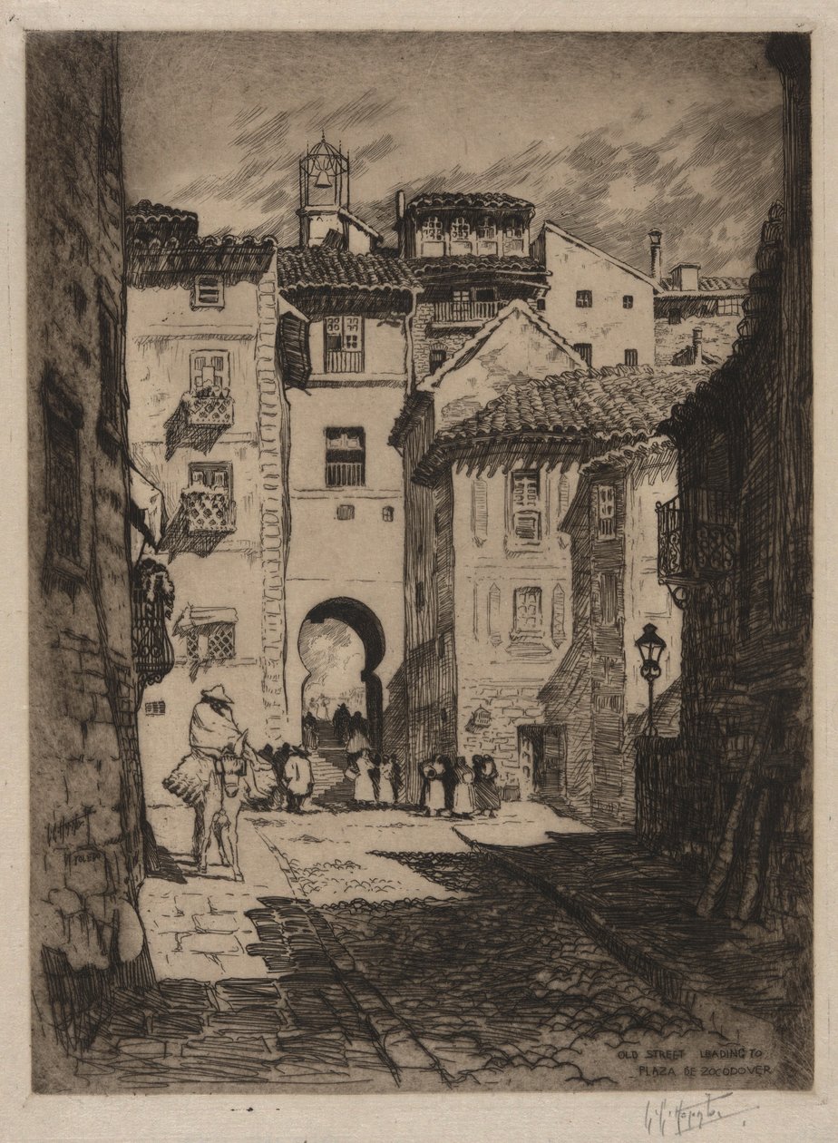 Ulica prowadząca do Plaza de Zocodover, Toledo autorstwa Lester George Hornby