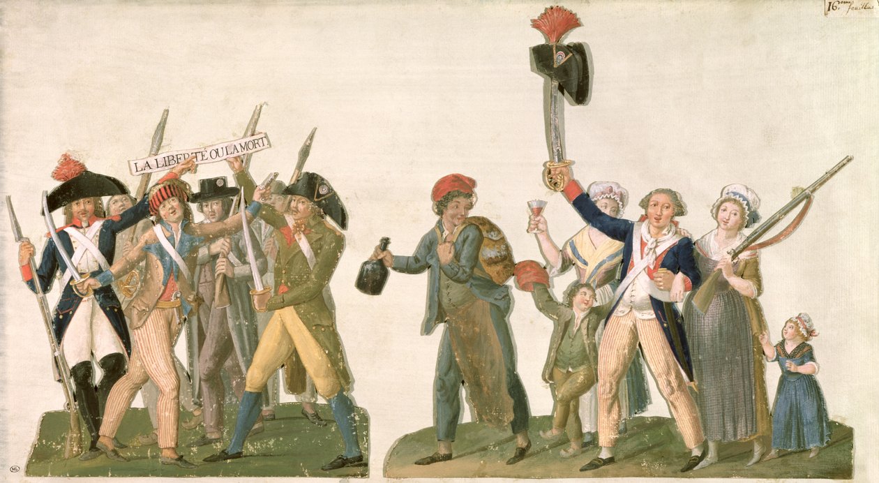 Krzyk wolności i odejście na pogranicze, 1792 (druk) autorstwa Lesueur Brothers
