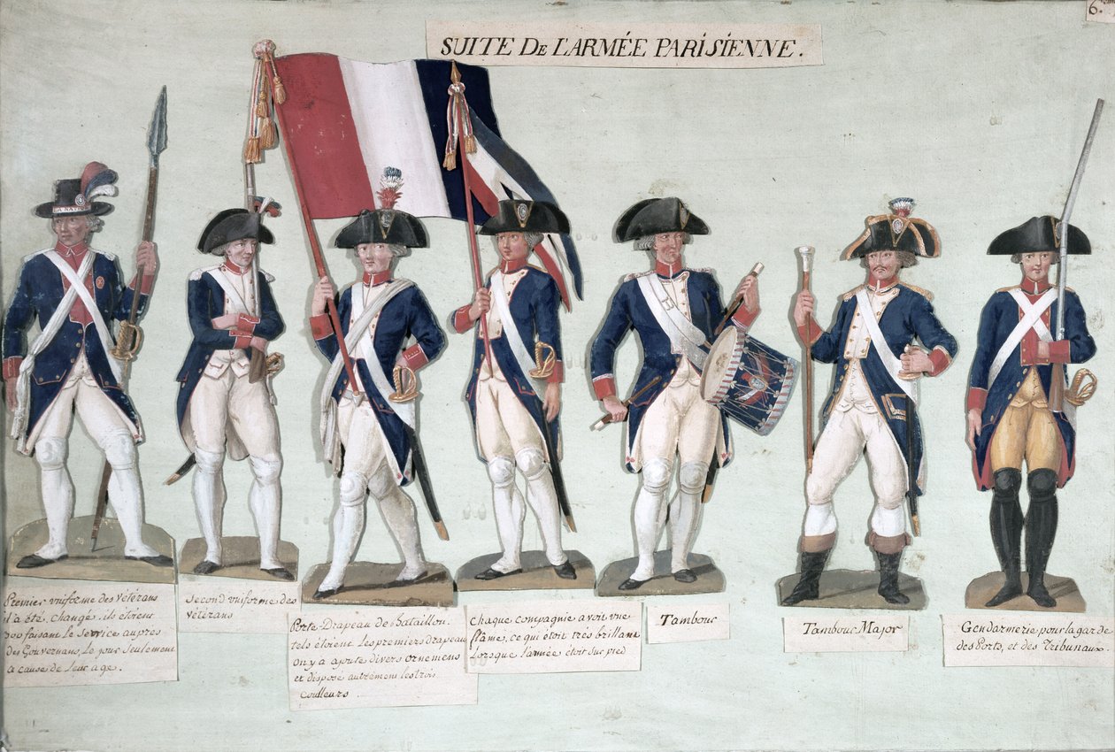Armia paryska w czasie rewolucji francuskiej 1789 autorstwa Lesueur Brothers