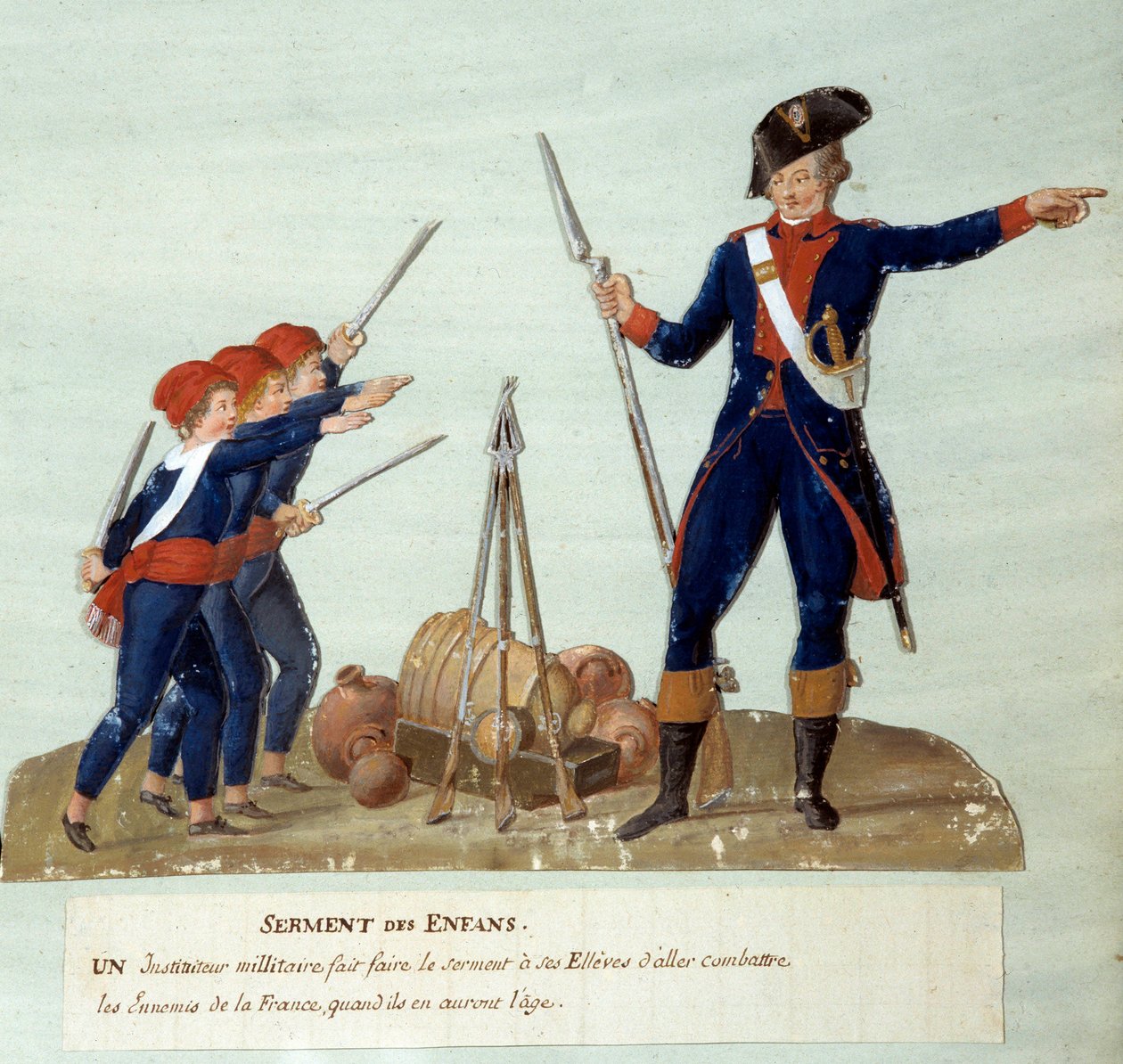 Rewolucja francuska 1789: Przysięga dzieci. Gwasz des freres Lesueur (XVIII wiek). Paryż, Muzeum Carnavalet autorstwa Lesueur Brothers
