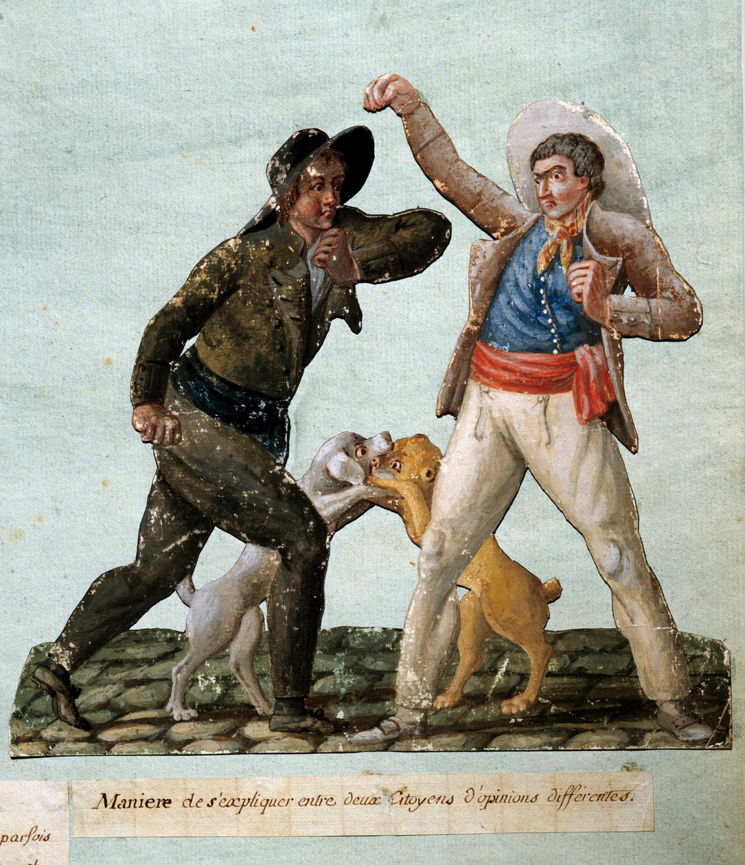 Rewolucja francuska: walka dwóch obywateli. Gwasz des freres Lesueur (XVIII wiek) autorstwa Lesueur Brothers