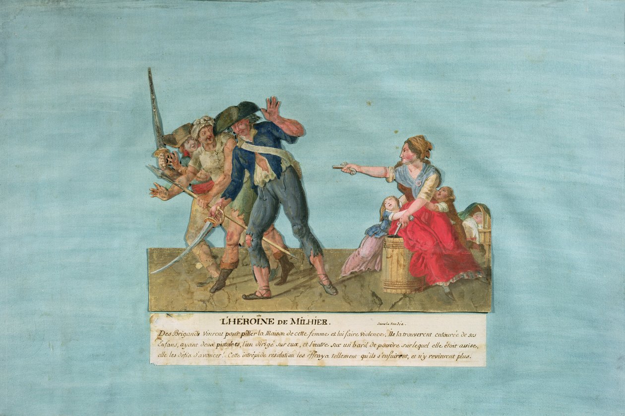 Bohaterka Milhier (gwasz na karcie) autorstwa Lesueur Brothers