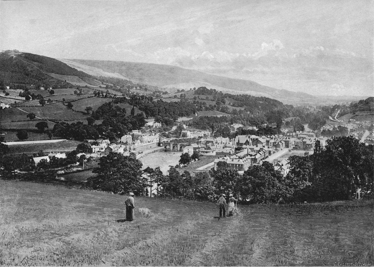 Zamek Llangollen i Crow, ok. 1896 r. autorstwa Lettsome and Sons