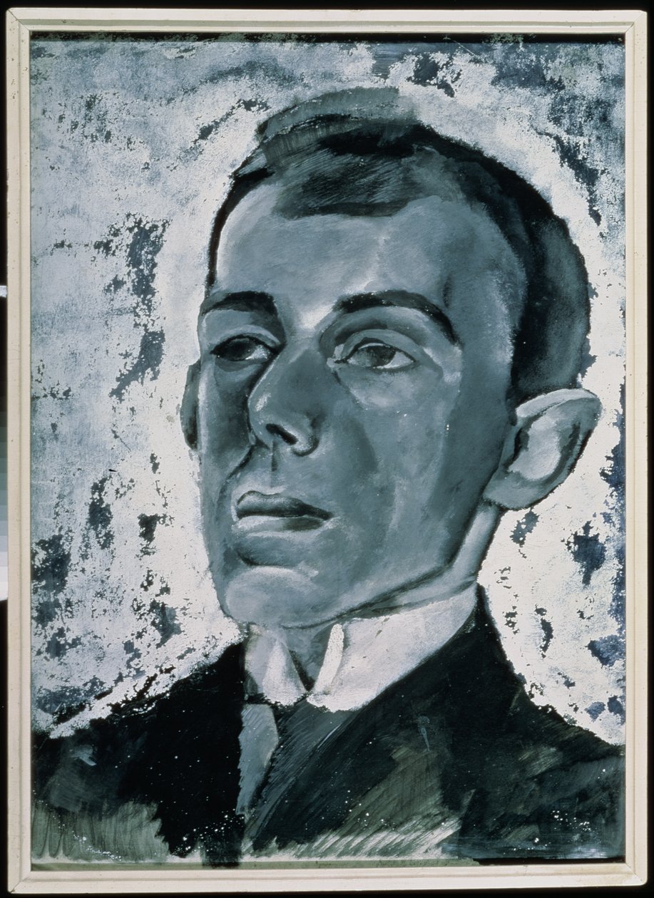 Portret poety Ossipa Mandelstama (1891-1938) (gwasz na papierze) autorstwa Lev Aleksandrovitc Bruni