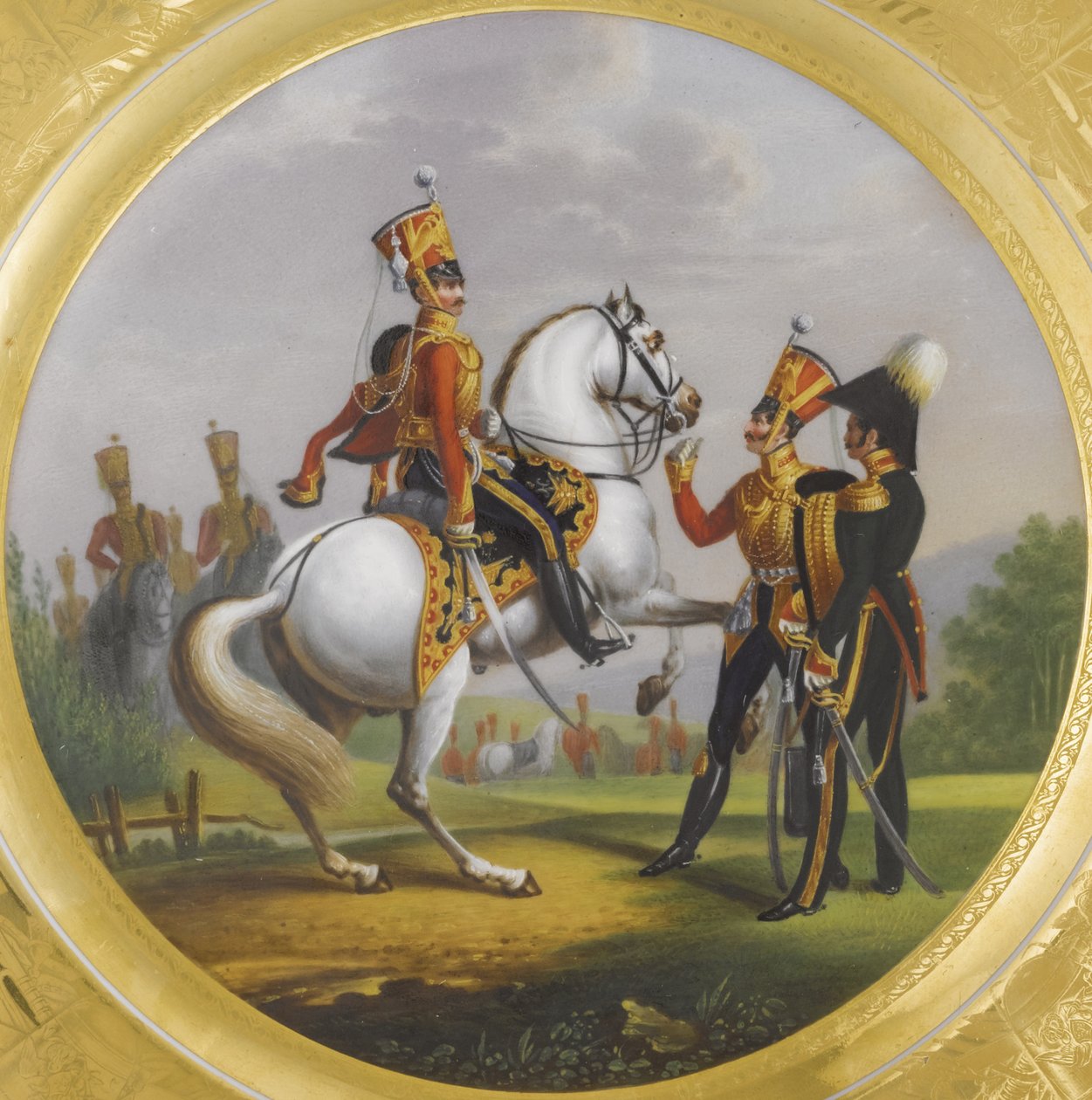 Główny oficer i podoficer Pułku Huzarów, 1829 autorstwa Lev Alexandrovich Belousov