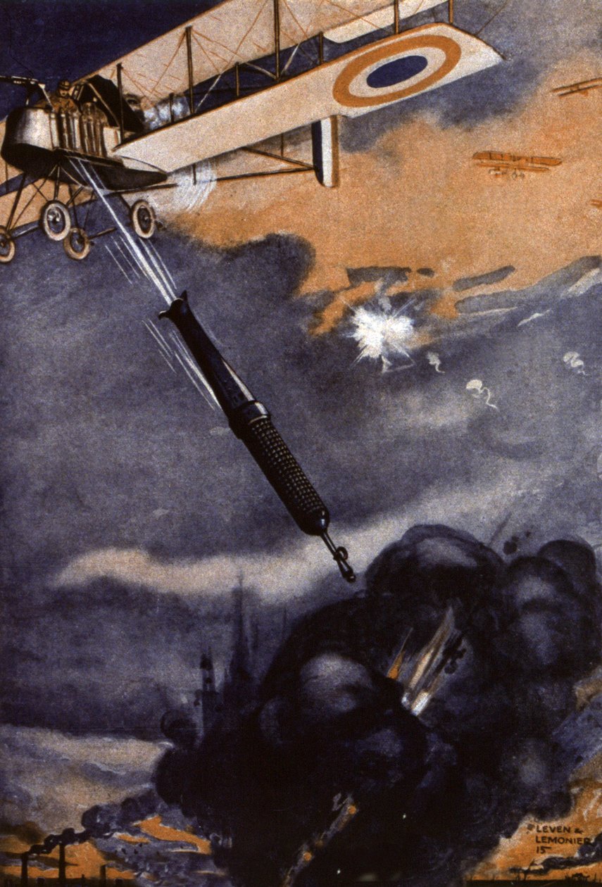 WW1: bomba wystrzelona przez samolot autorstwa Leven & Lemonier