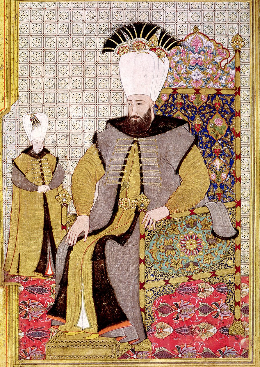 Sułtan Ahmet III (1673-1736) i następca tronu autorstwa Levni