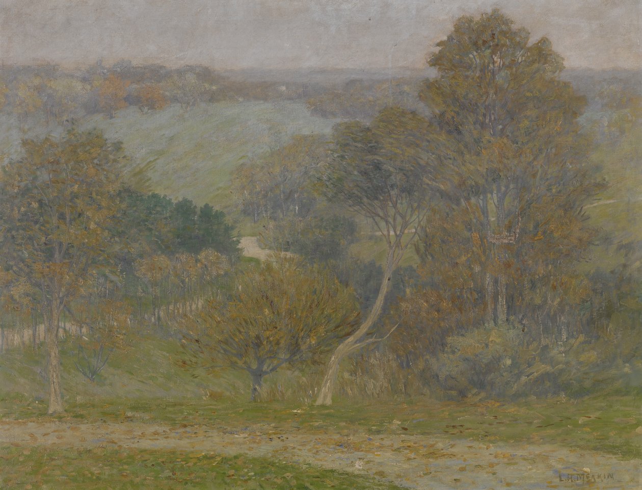 Hill and Hollow, c.1896 (óleo sobre tela)polonês autorstwa Lewis Henry Meakin