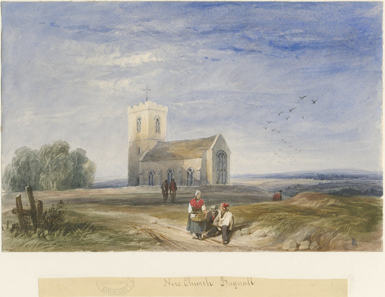 Kościół Bagnall: malarstwo akwarelowe, bd [1834] autorstwa Lewis John Wood