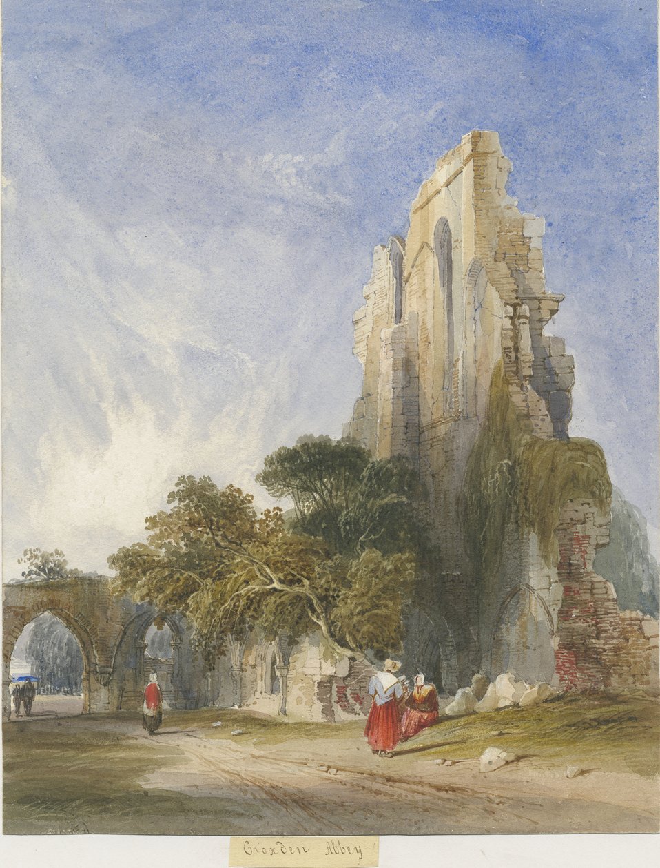 Opactwo Croxden: akwarela i [c 1830-1840] (malarstwo) autorstwa Lewis John Wood