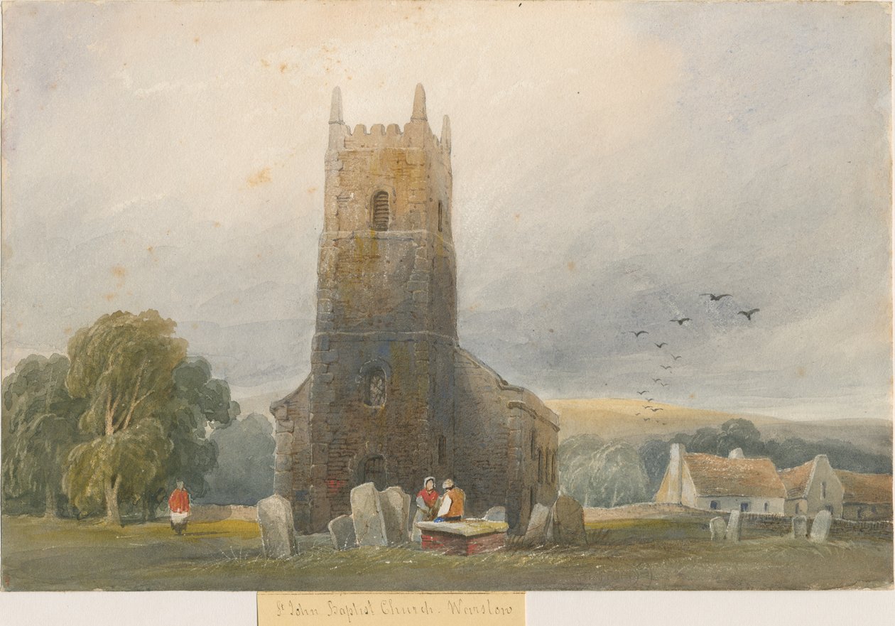 Kościół w Warszawie: malarstwo akwarela i [ok. 1830-1840] autorstwa Lewis John Wood