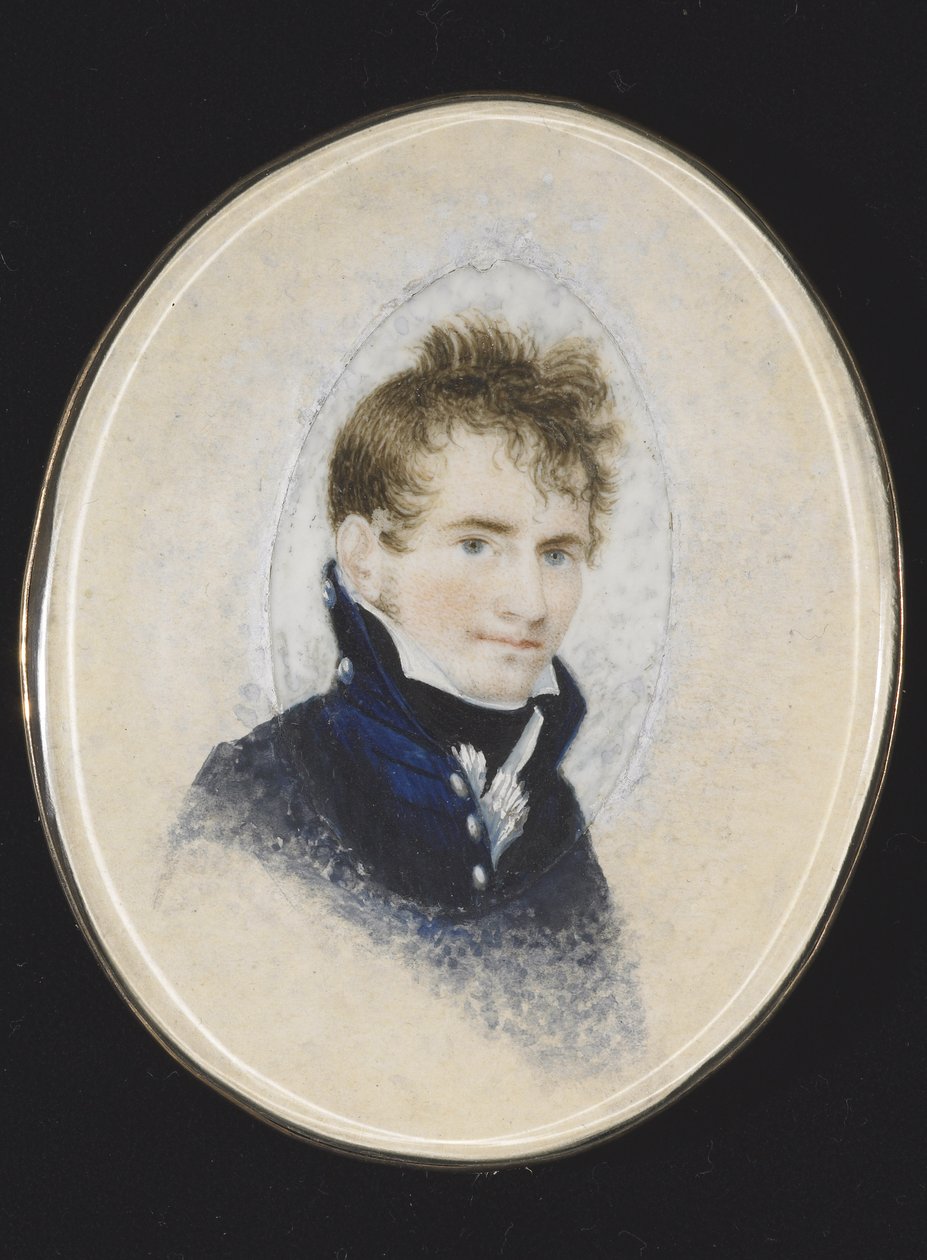 Portret Paula Peckhama, ok. 1810-20 (akwarela na kości słoniowej) autorstwa Lewis Peckham