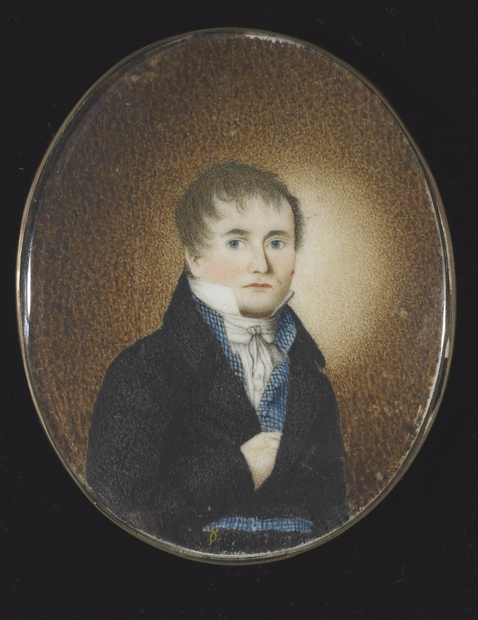 Autoportret, ok. 1810-20 (akwarela na kości słoniowej) autorstwa Lewis Peckham