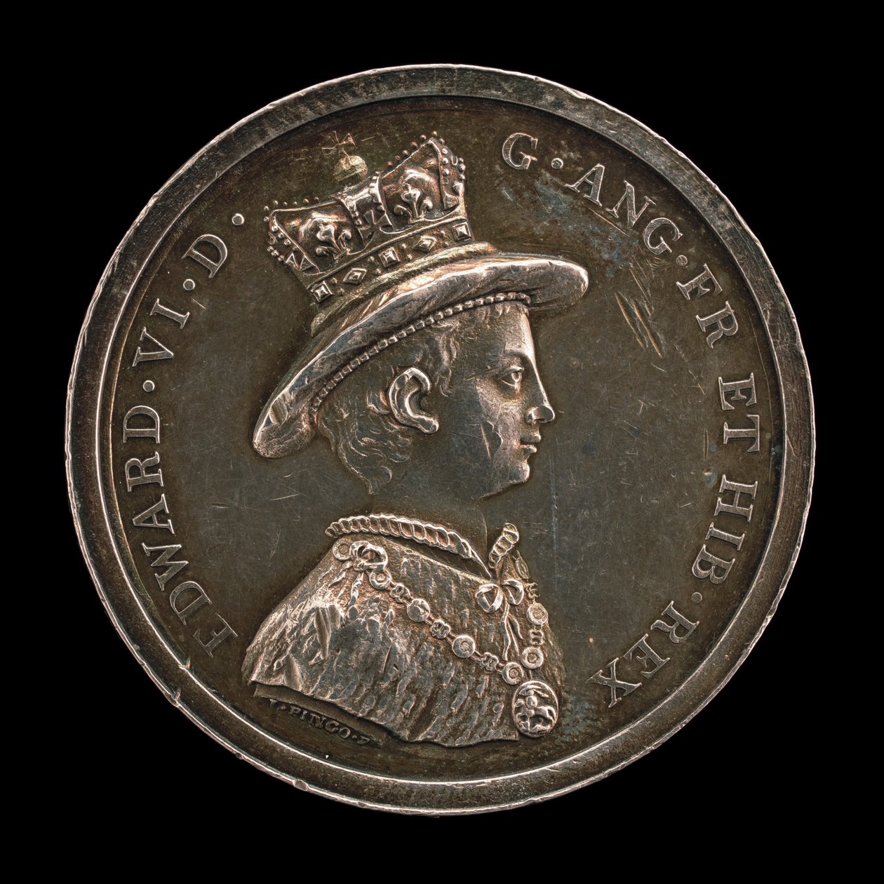 Edward VI, 1537-1553, król Anglii 1547 Medal dla Szkoły Szpitala Chrystusa, założony 1552 autorstwa Lewis Pingo