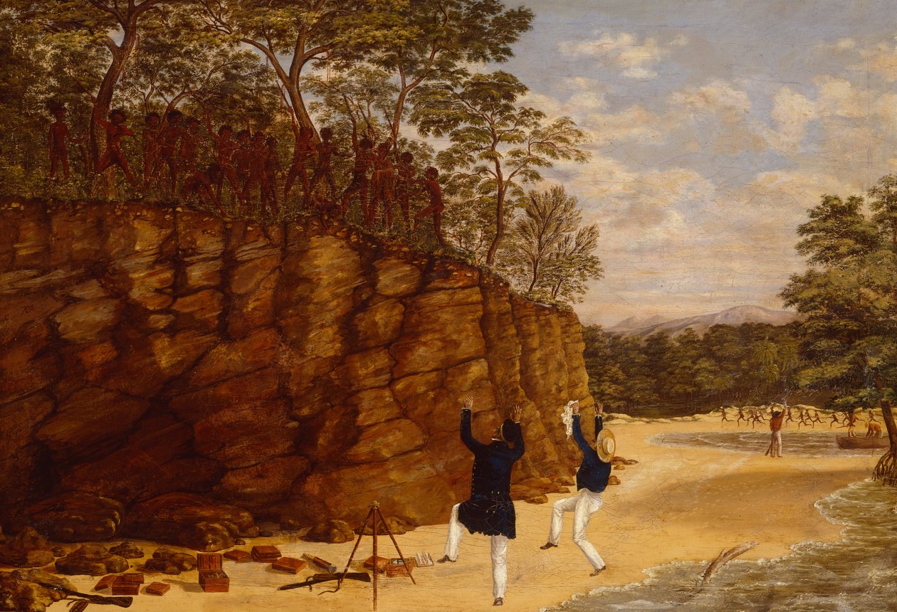 Geodezja na północno-zachodnim wybrzeżu Australii (olej na płótnie) autorstwa Lewis Roper Fitzmaurice