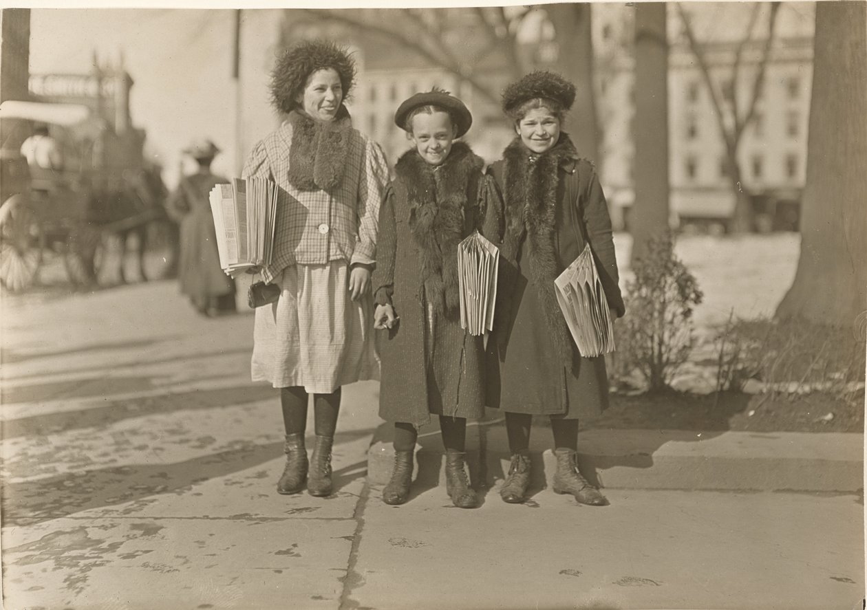 Connecticut Newsgirls (Hartford) autorstwa Lewis W. Hine