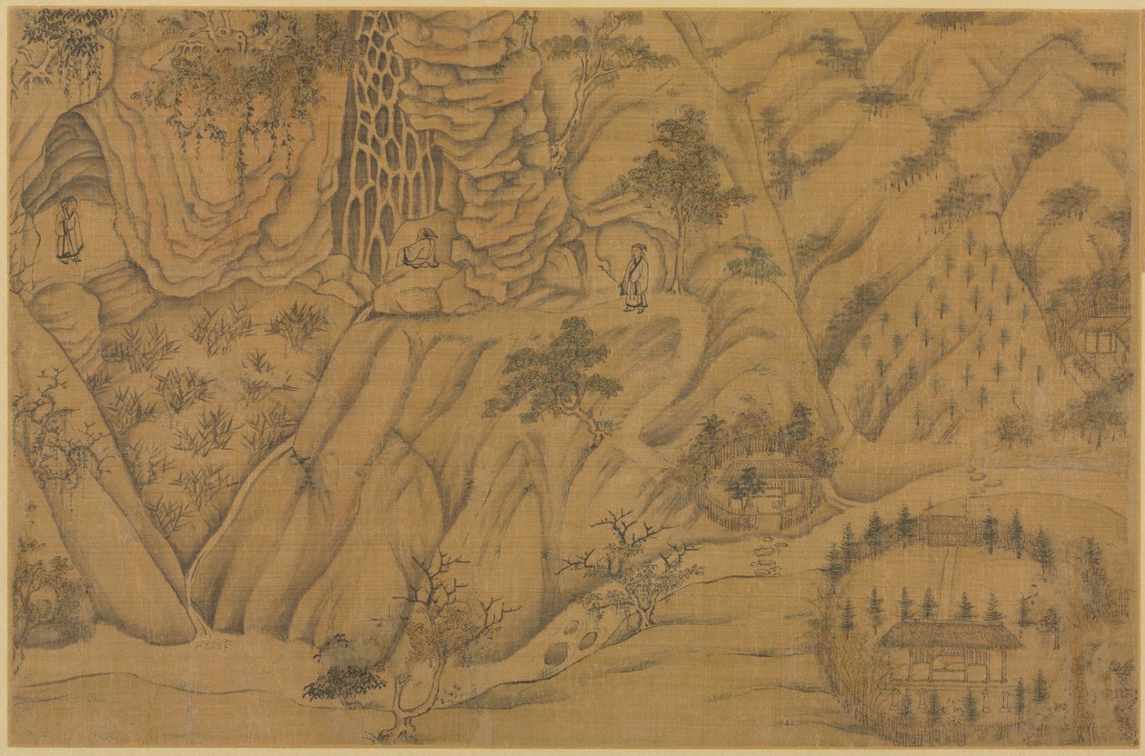 Zamieszkanie w Longmian Sleeping Dragon Mountains, 1100-1200s. autorstwa Li Gonglin