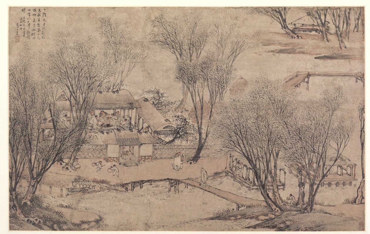 Nowy Rok w wiosce nad Stone Lake, 1609. autorstwa Li Shida