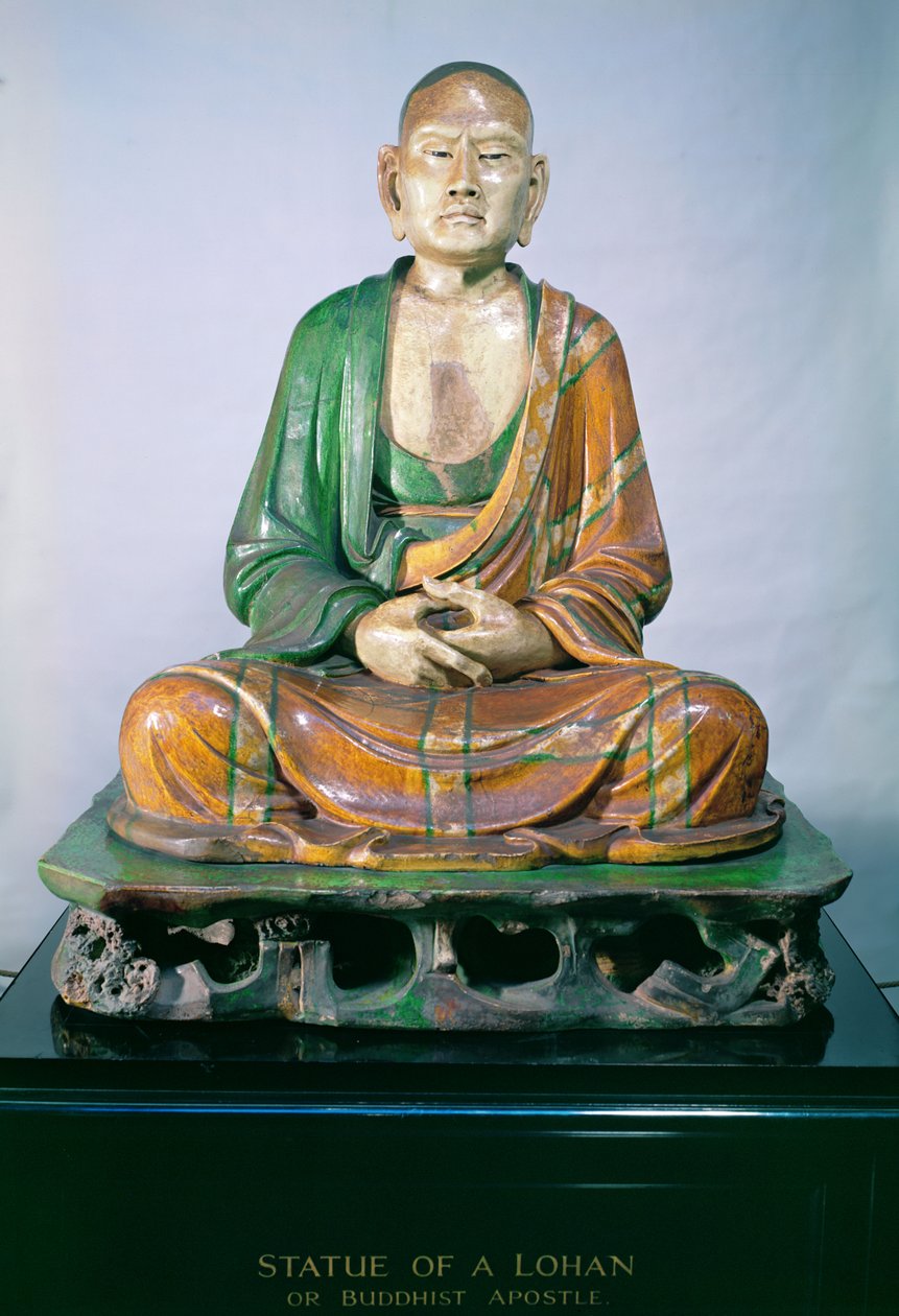 Kamionka Luohan, dynastia Liao (kamionka szkliwiona) autorstwa Liao Dynasty Chinese School