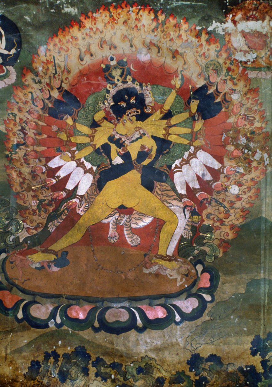Starożytne malowidła ścienne z klasztoru Lamaistów w Hemis, Ladakh, Indie autorstwa Unbekannt Unbekannt