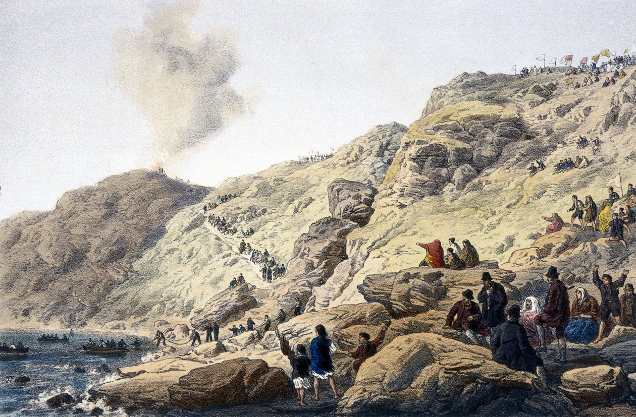 Układanie kabli Foilhummerum Bay, niedaleko Valentia, Irlandia autorstwa Unbekannt Unbekannt