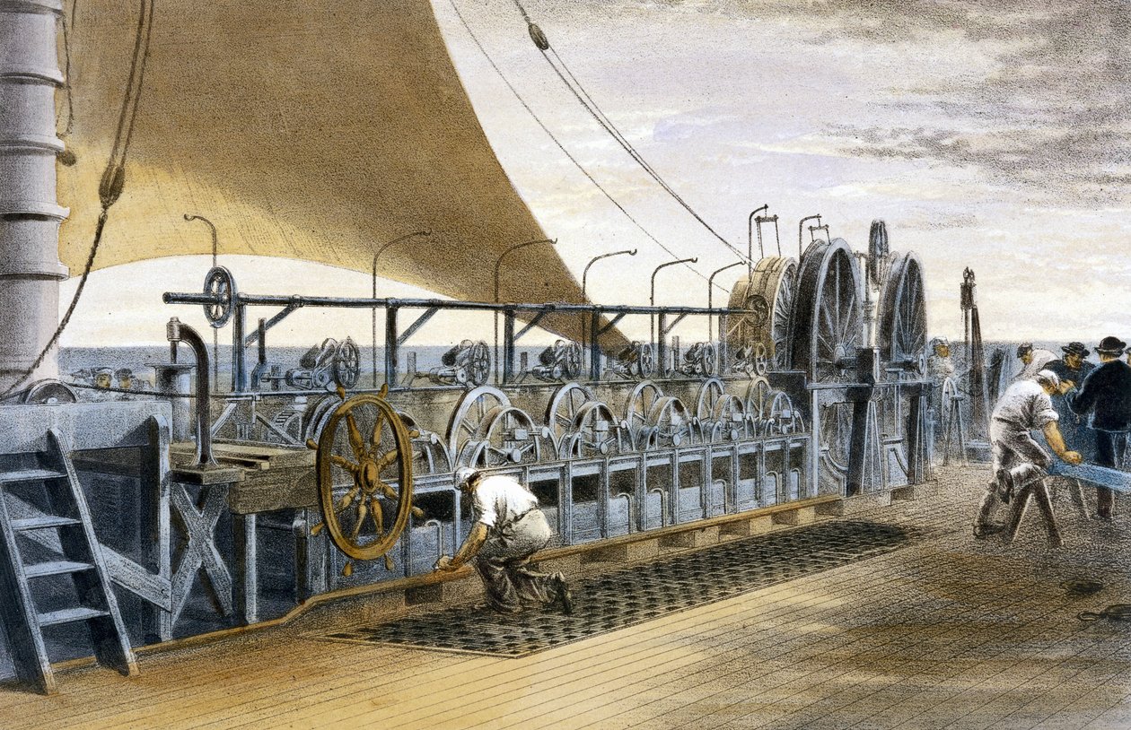 Układanie kabli na pokładzie „Great Eastern” Brunela autorstwa Unbekannt Unbekannt