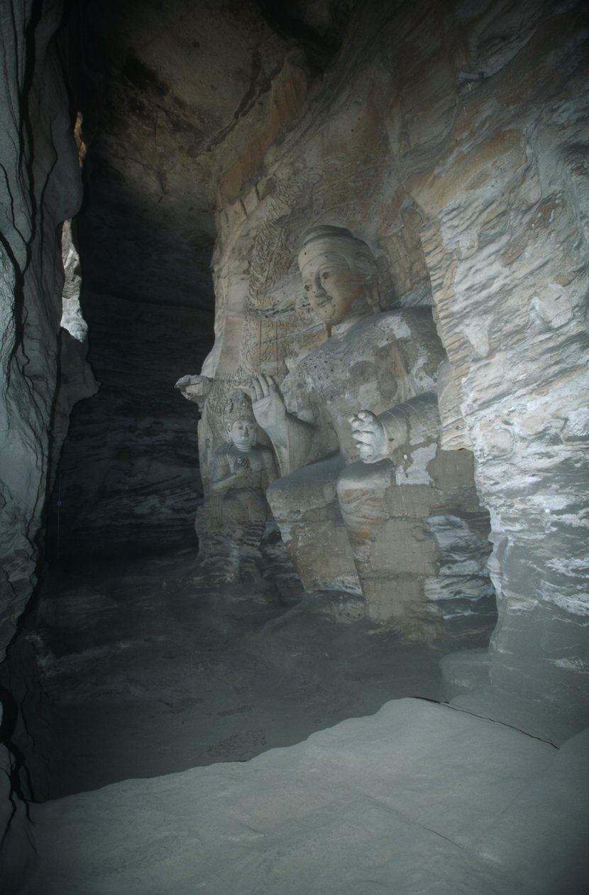 China, Shanxi province, sandstone statue of Buddha in Yungang Grottoes autorstwa Unbekannt Unbekannt
