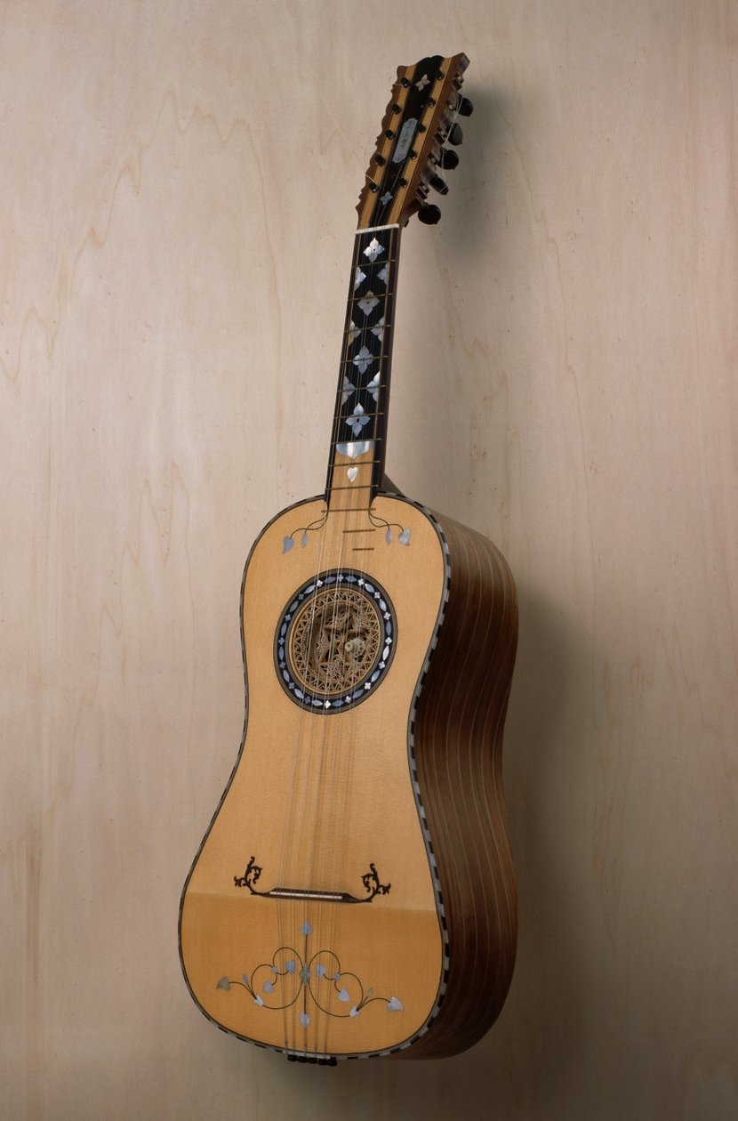 Chitarra battente (gitara), instrument muzyczny zbudowany w warsztacie lutnika Pasquale Scala w Praiano w Kampanii. Włochy, XX wiek autorstwa Unbekannt Unbekannt