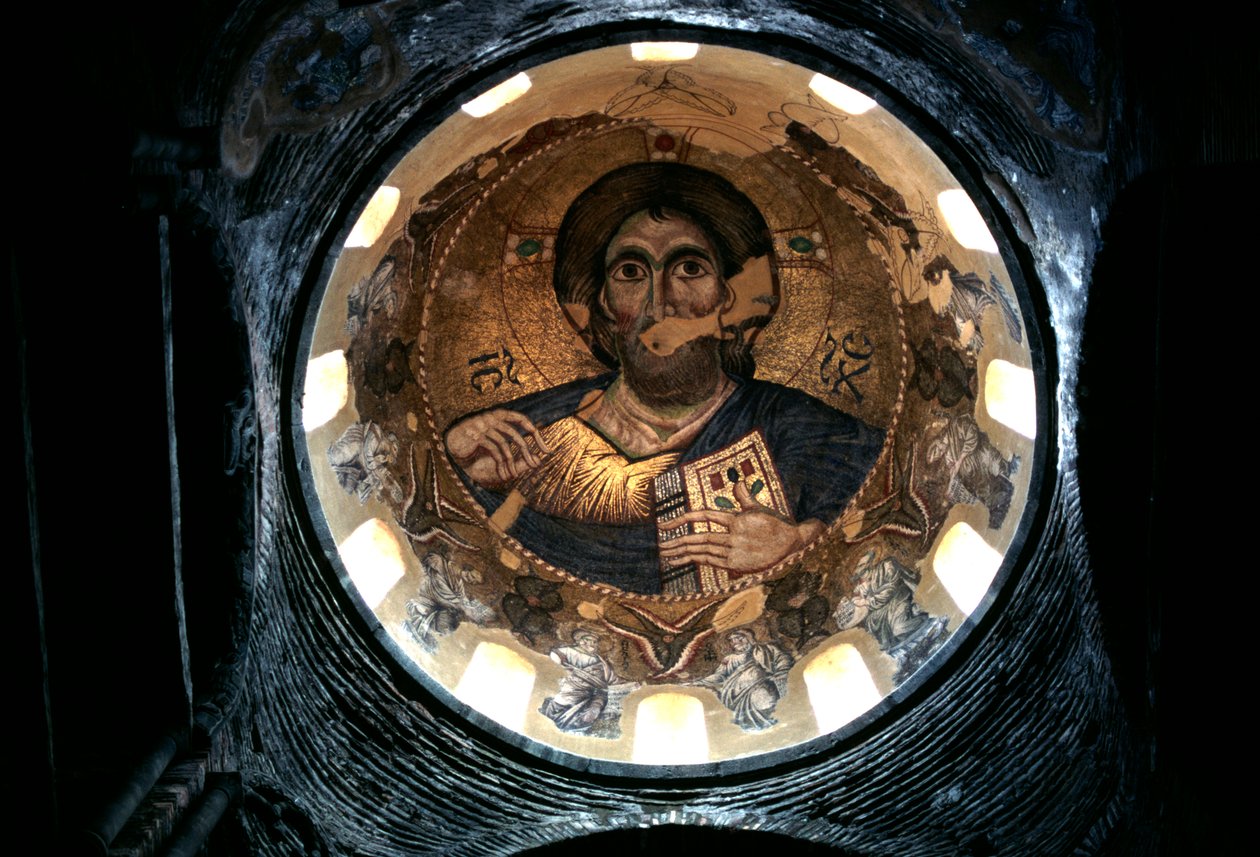 Chrystus Pantokrator, kopuła wewnętrzna kościoła Panagia Parigoritissa, Arta, Epir, Grecja autorstwa Unbekannt Unbekannt