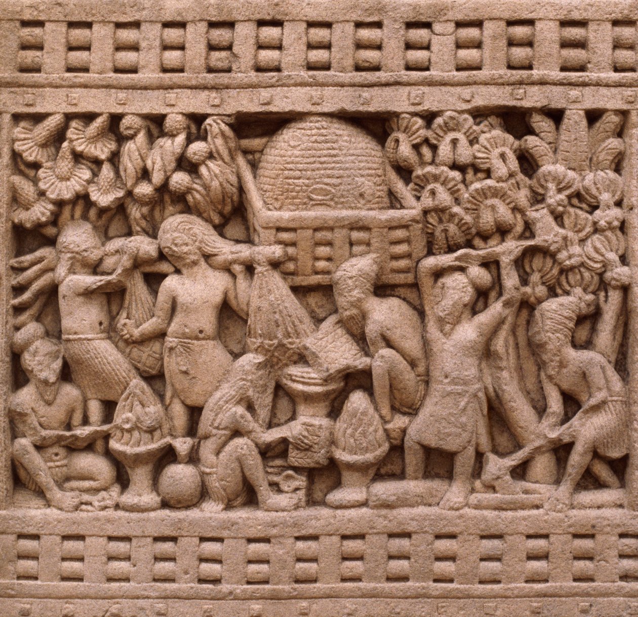 Fragment wschodniej strony Stupy I w Sanchi (Lista Światowego Dziedzictwa UNESCO) autorstwa Unbekannt Unbekannt