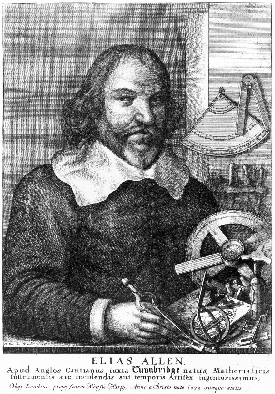 Elias Allen, matematyk i wytwórca instrumentów, ok. 1630 autorstwa Unbekannt Unbekannt