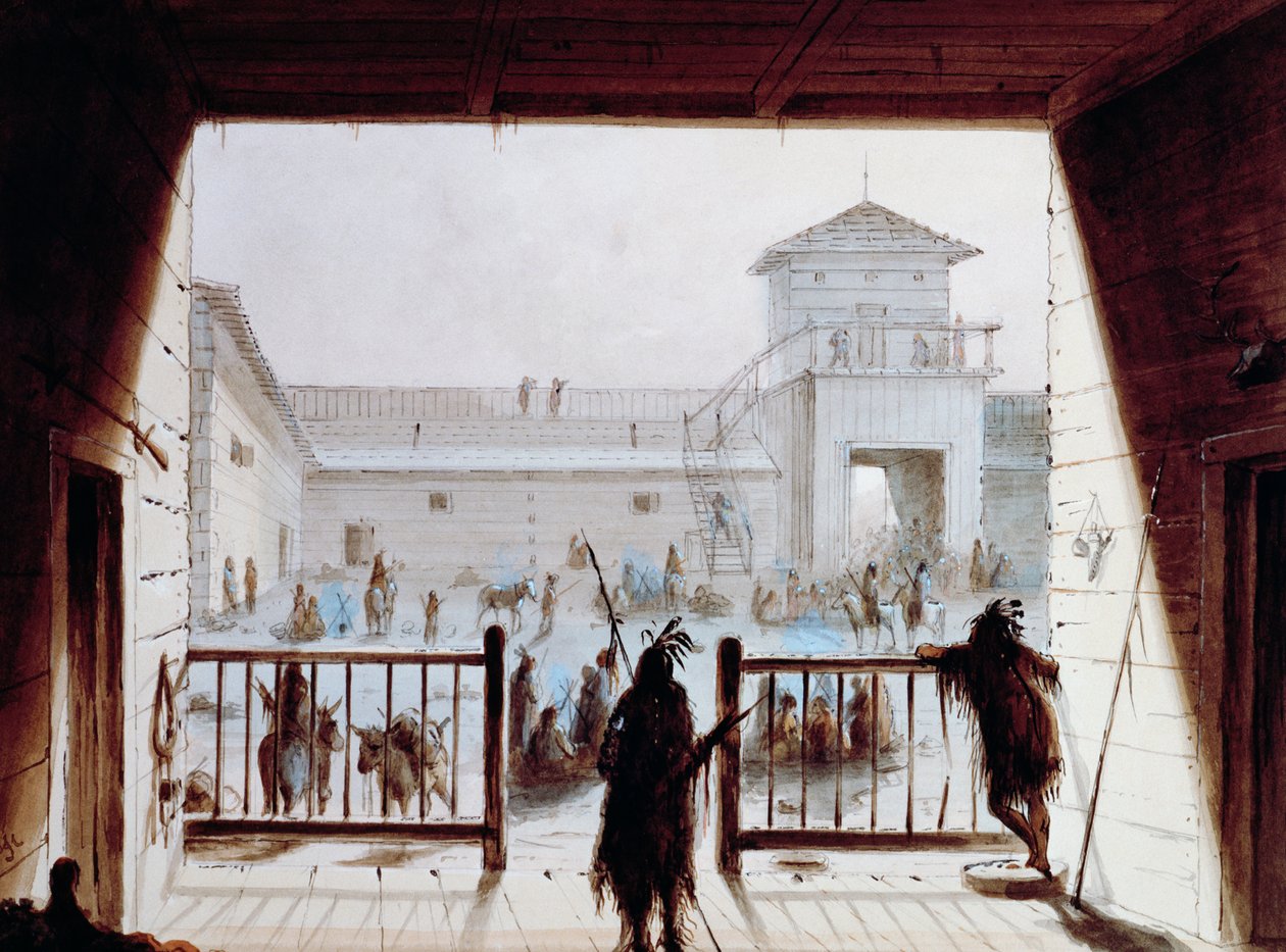 Fort Laramie, Alfred Jacob Miller (1810-1874), akwarela, USA autorstwa Unbekannt Unbekannt