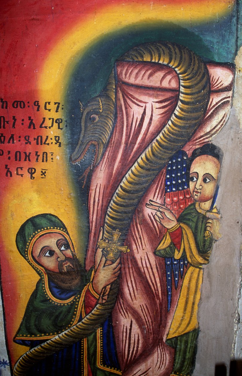 Fresk w kościele Najświętszej Marii Panny Syjonu (XVII w.), Aksum (lista światowego dziedzictwa UNESCO) autorstwa Unbekannt Unbekannt